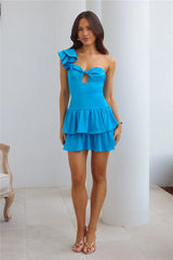 Dazzle Me One Shoulder Satin Mini Dress