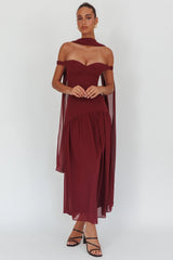 Kaycee Drop Waist Maxi Dress Wine