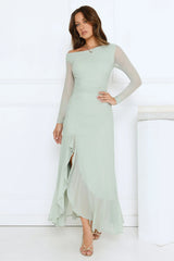 Darling At Dusk Long Sleeve Maxi Dress Sage