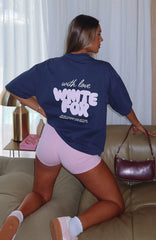 With Love Always Oversized Tee Navy
