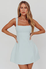 Jordy Structured A-Line Mini Dress Ice Blue