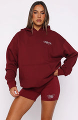 Love You Regardless Oversized Hoodie Burgundy