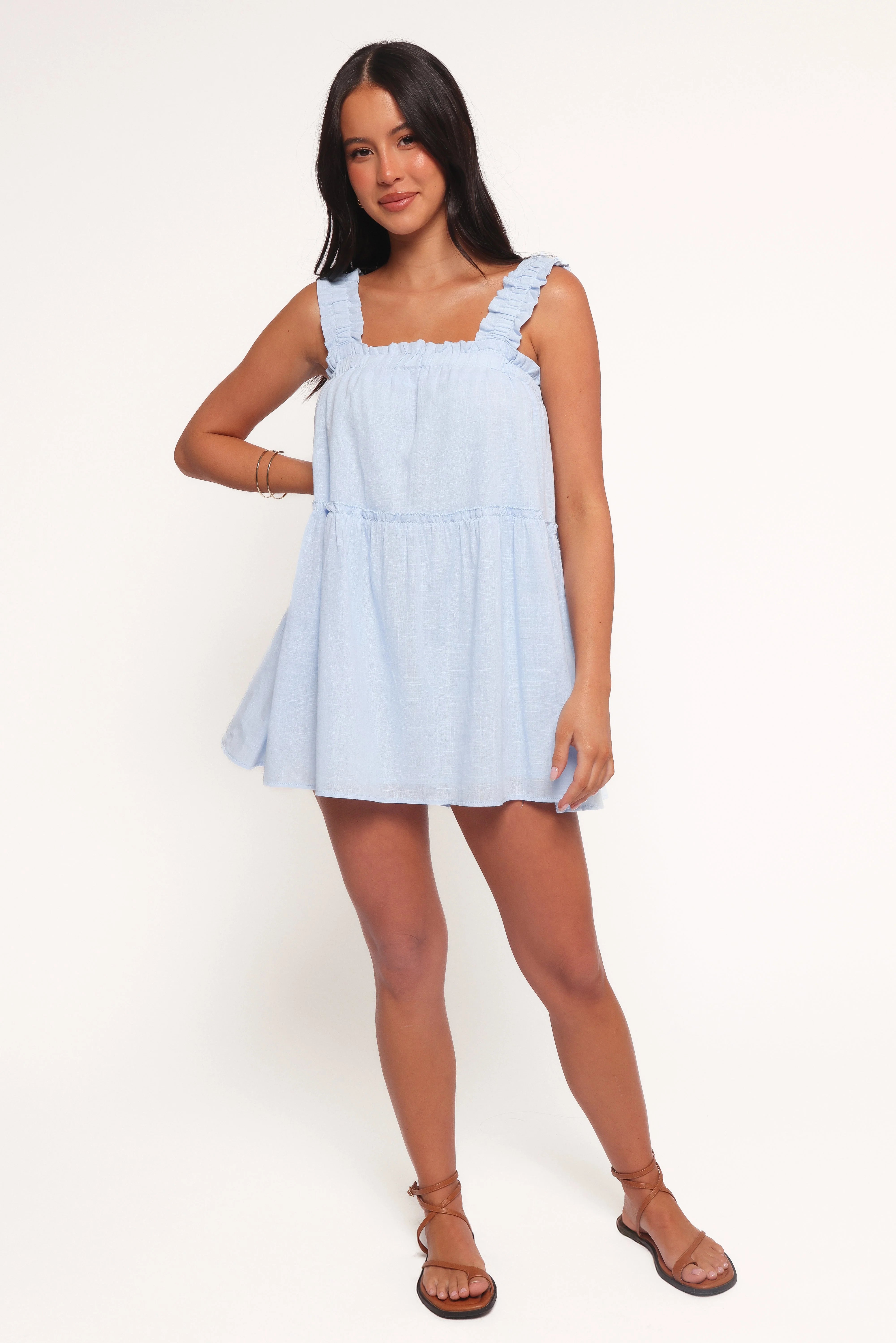 Elena Mini Dress - Light Blue