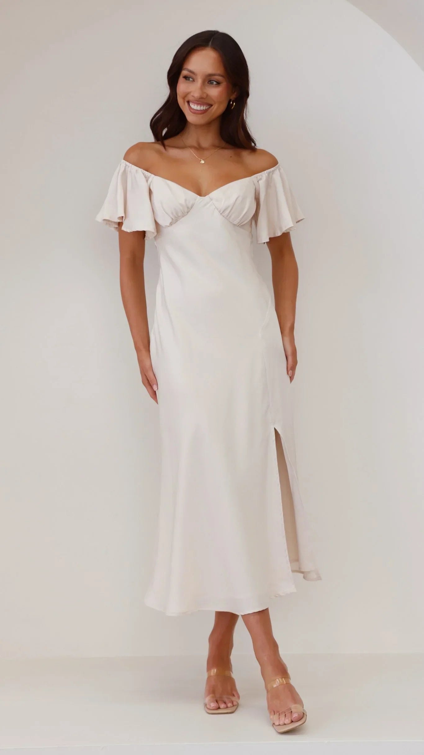 Louisa Midi Dress - Ivory