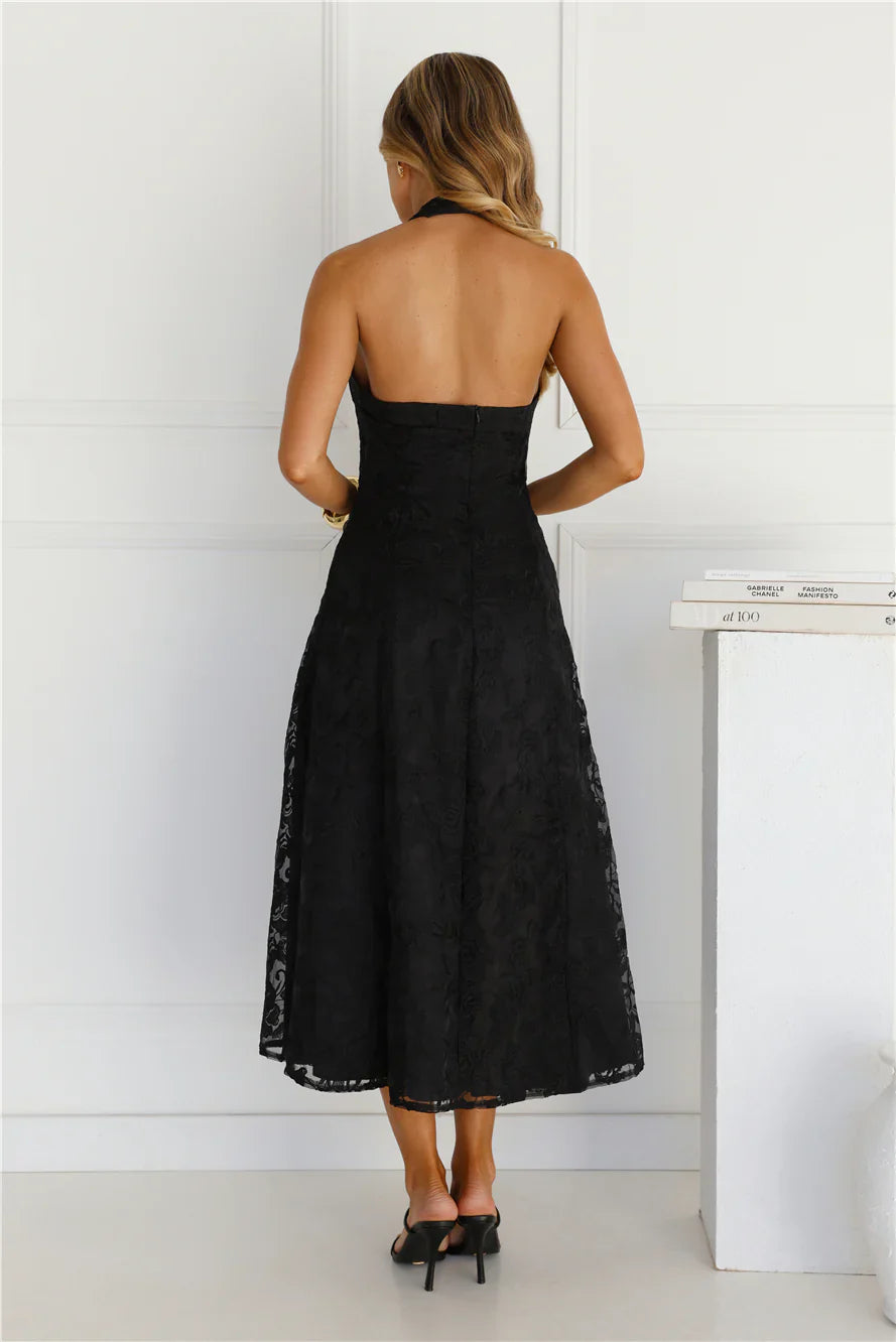 Disco Daze Halter Midi Dress