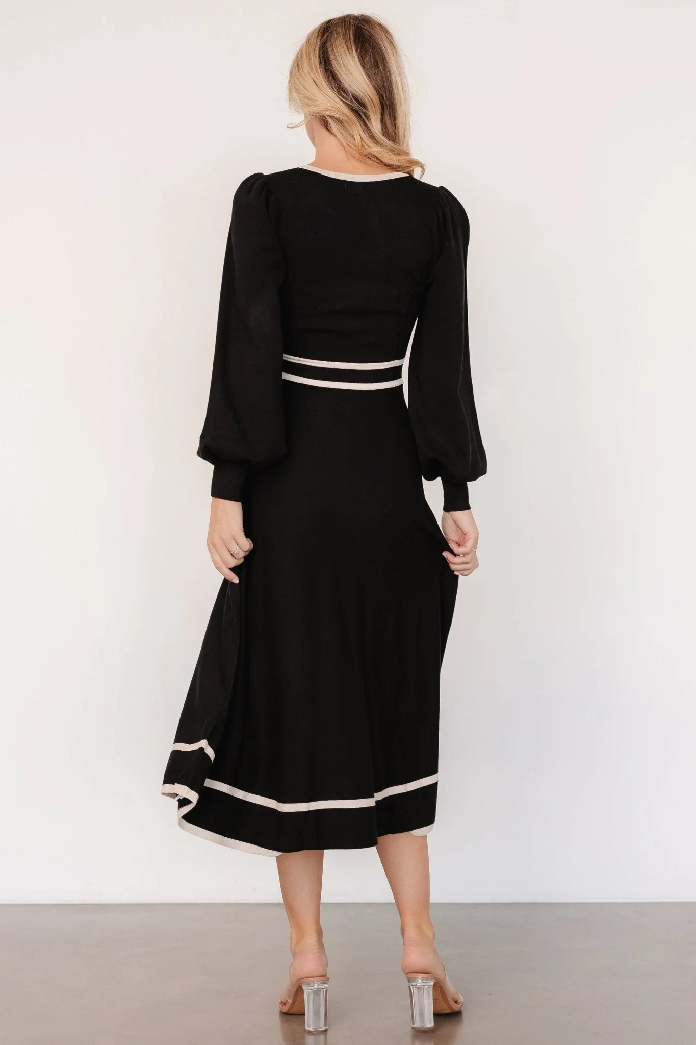 Winslet Knit Dress | Black + Cream