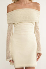 Alivya Off-Shoulder Knit Mini Dress Butter