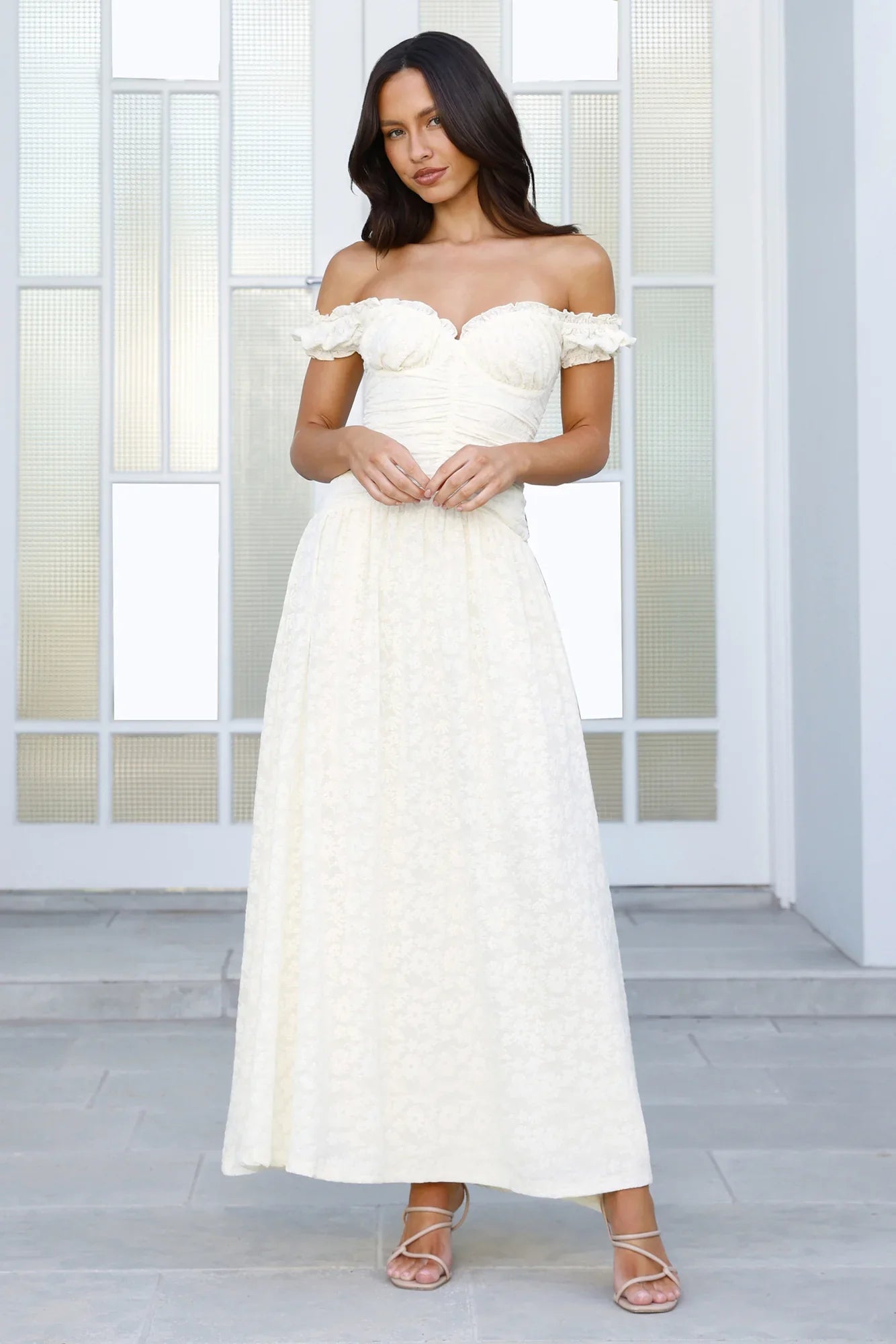 Soft Serve Off Shoulder Maxi Dress