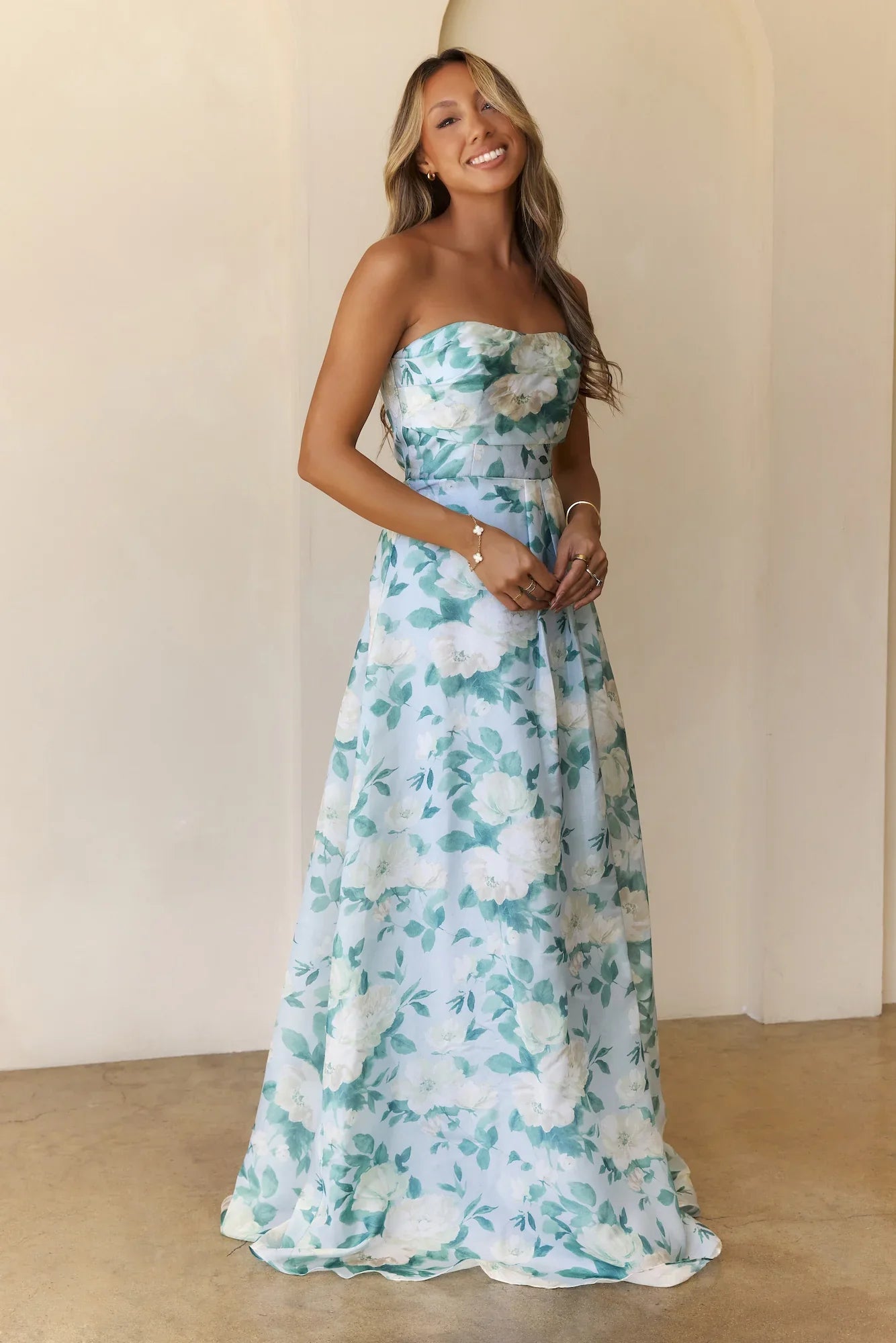 Elegant Essence Strapless Maxi Dress