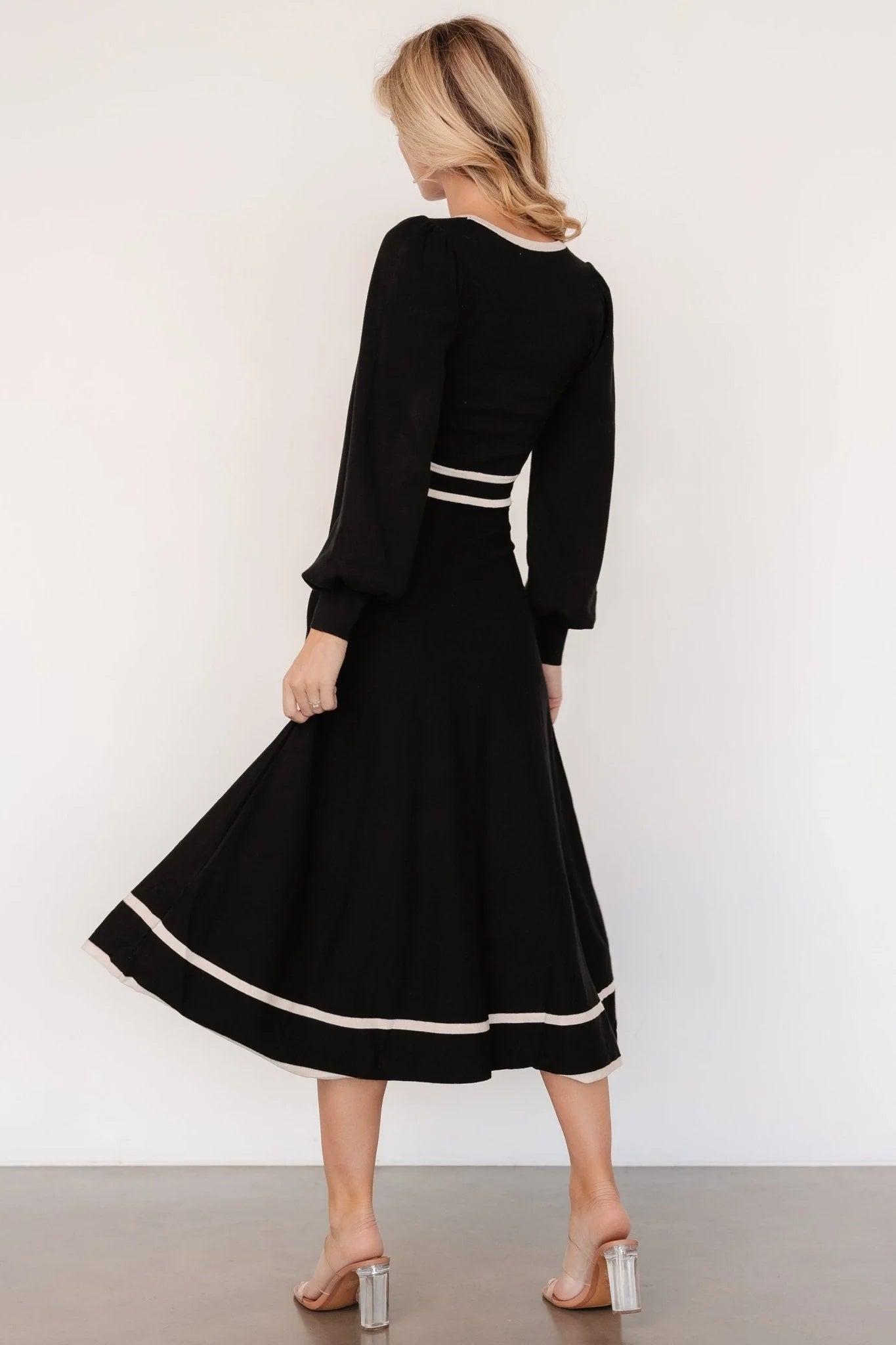Winslet Knit Dress | Black + Cream
