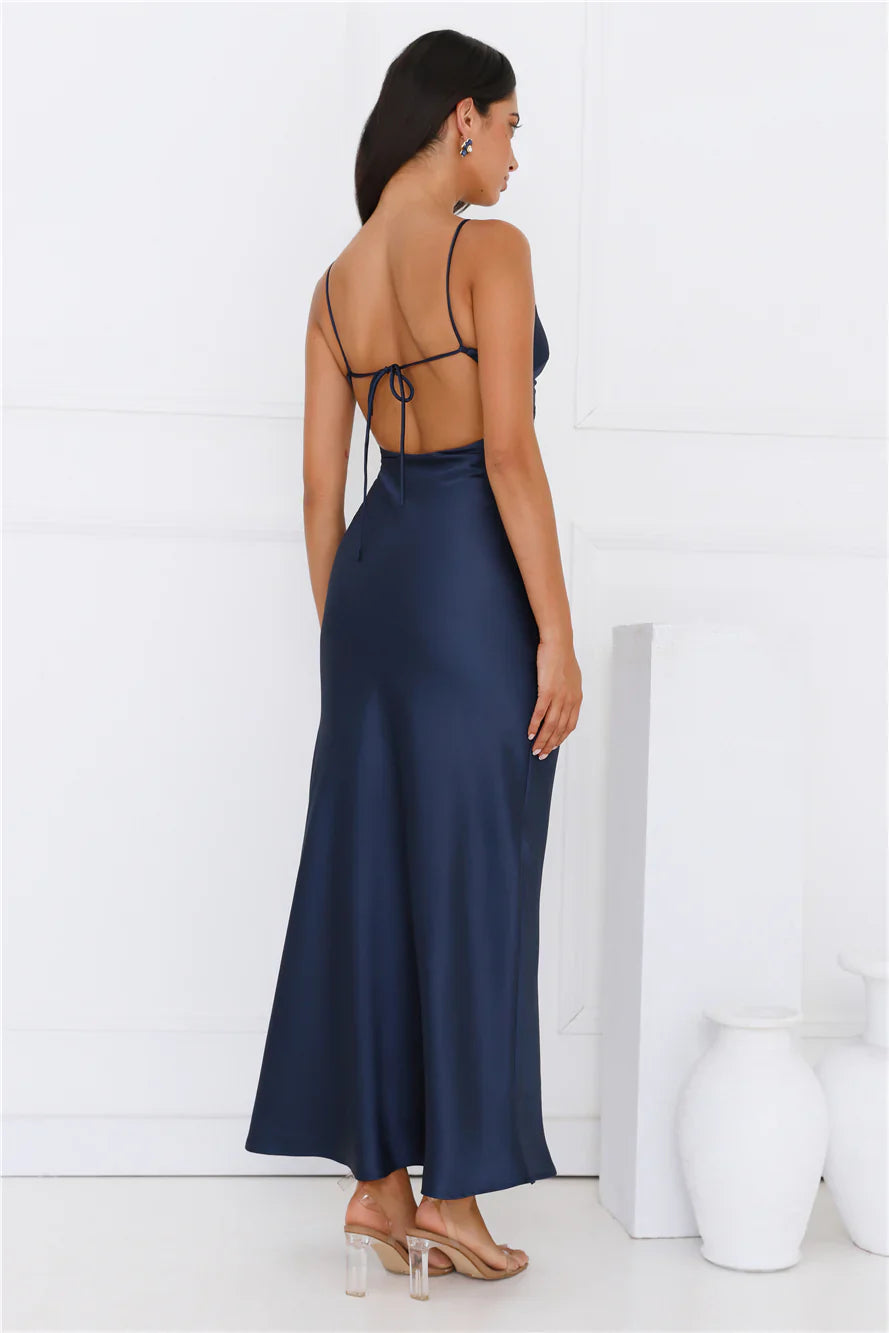 Chic 'Fit Slip Satin Maxi Dress